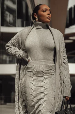 JLUXLABEL Grey Stepping Out Sweater Cardigan