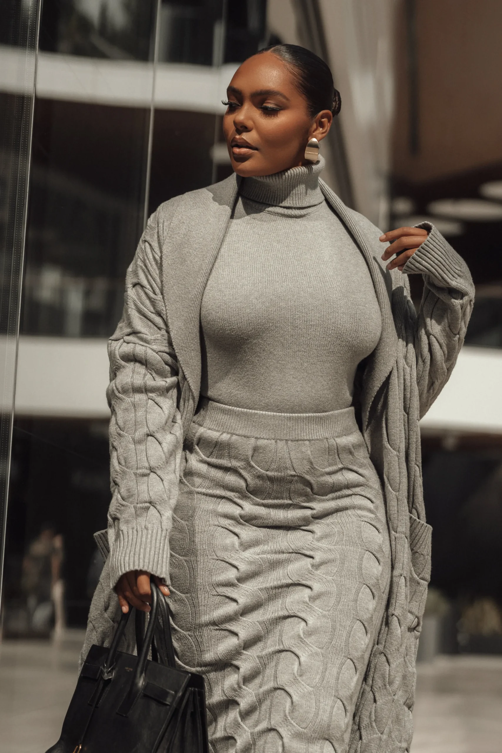 JLUXLABEL Grey Stepping Out Sweater Cardigan