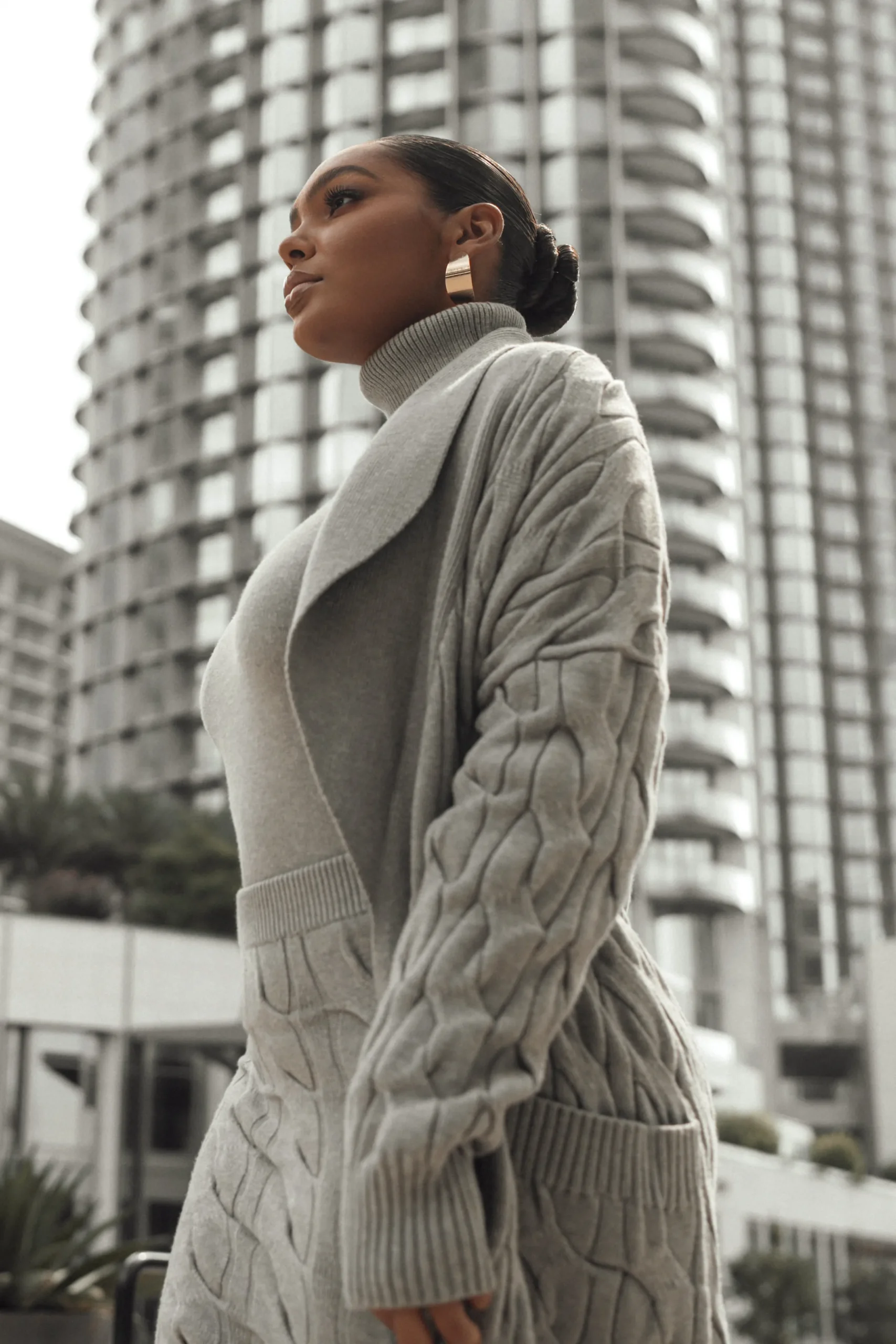 JLUXLABEL Grey Stepping Out Sweater Cardigan