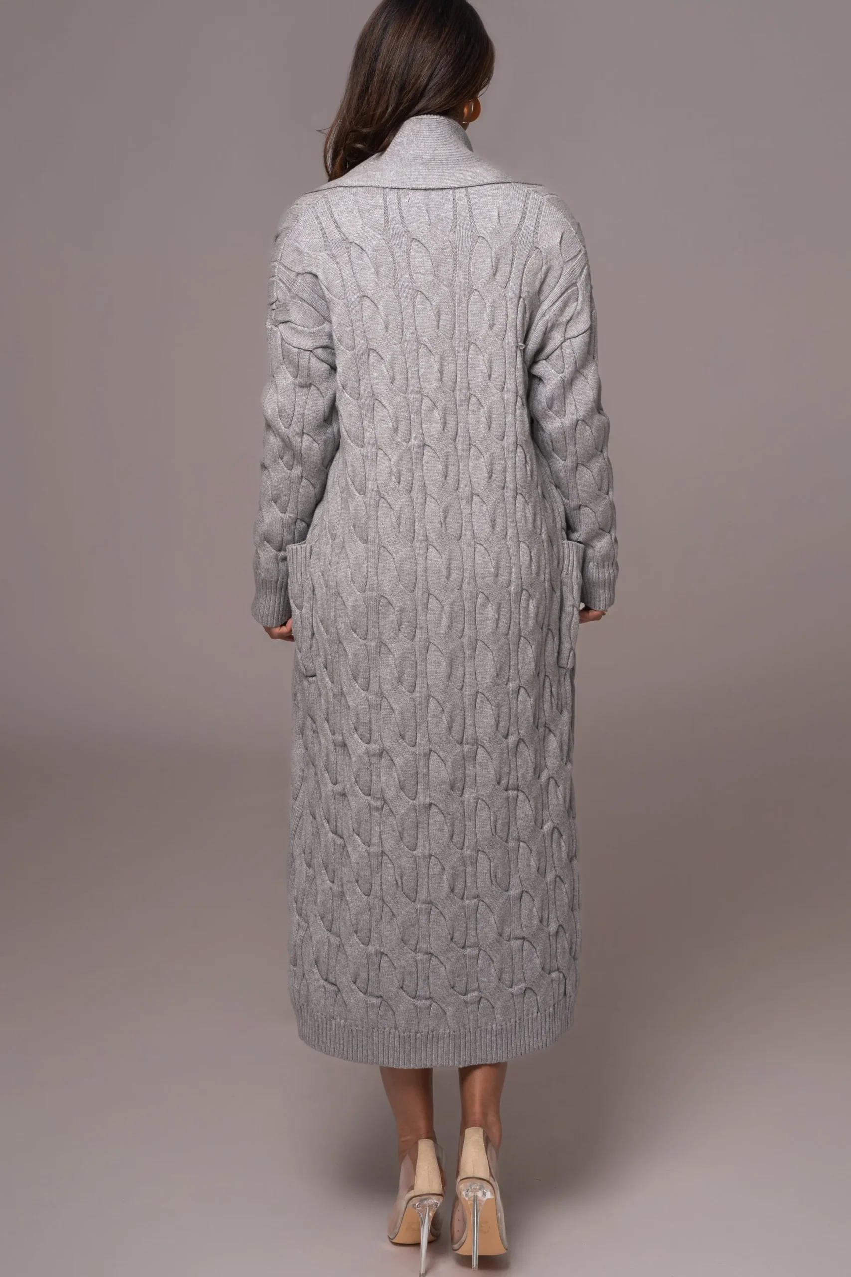 JLUXLABEL Grey Stepping Out Sweater Cardigan