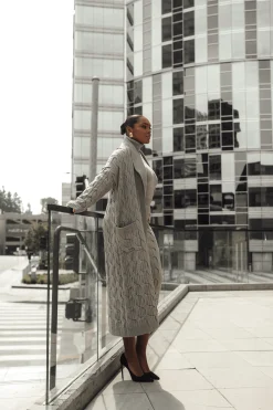 JLUXLABEL Grey Stepping Out Sweater Cardigan
