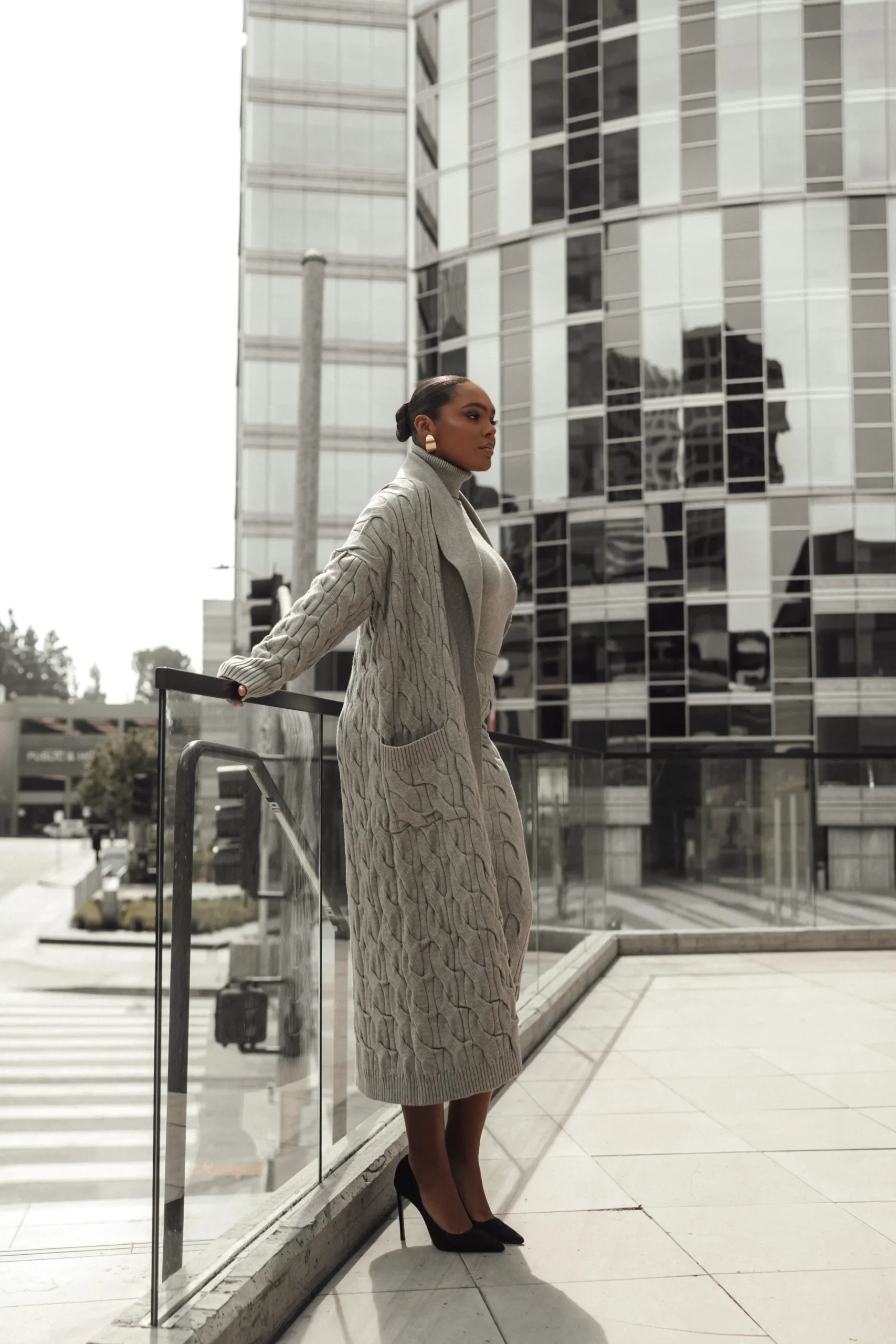 JLUXLABEL Grey Stepping Out Sweater Cardigan