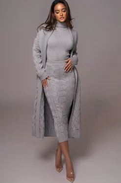 JLUXLABEL Grey Stepping Out Sweater Cardigan