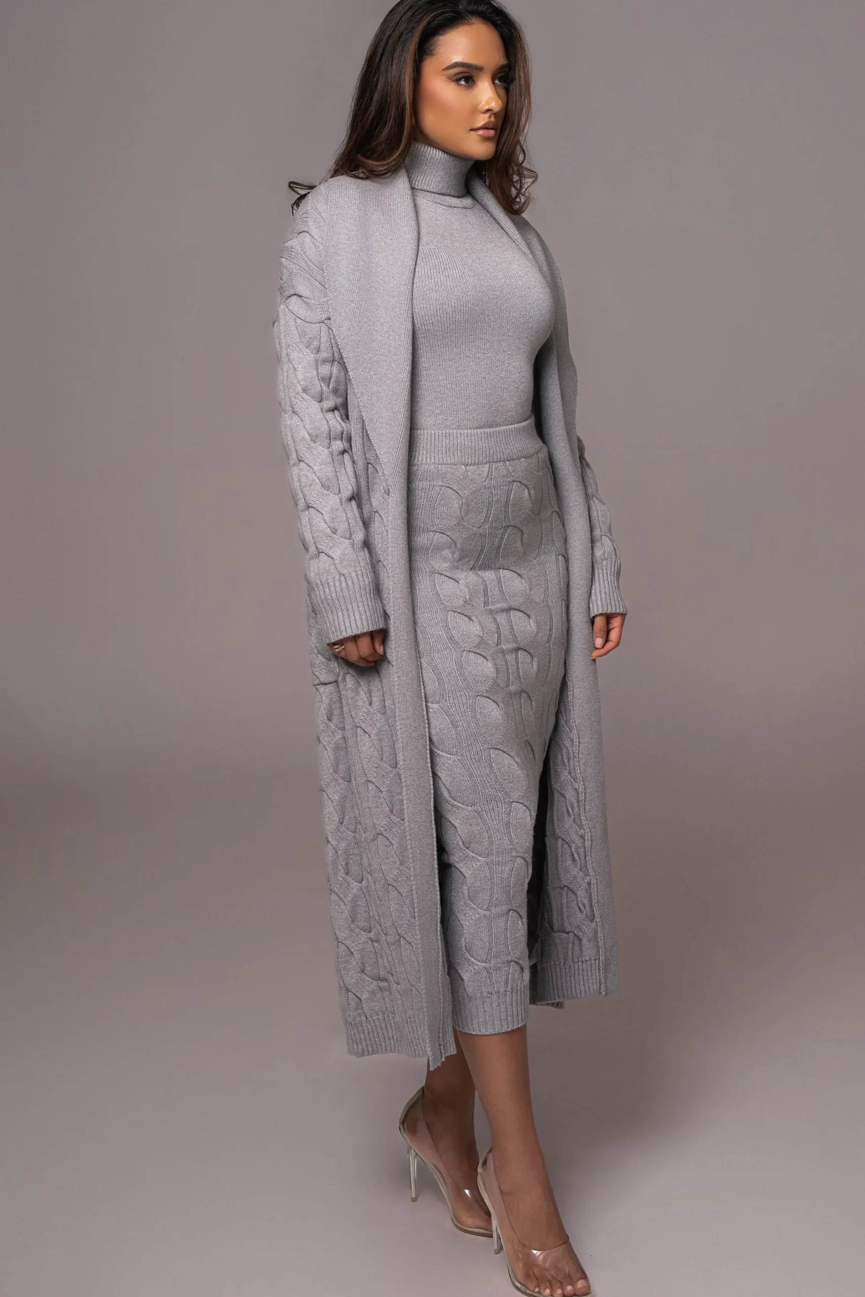 JLUXLABEL Grey Stepping Out Sweater Cardigan
