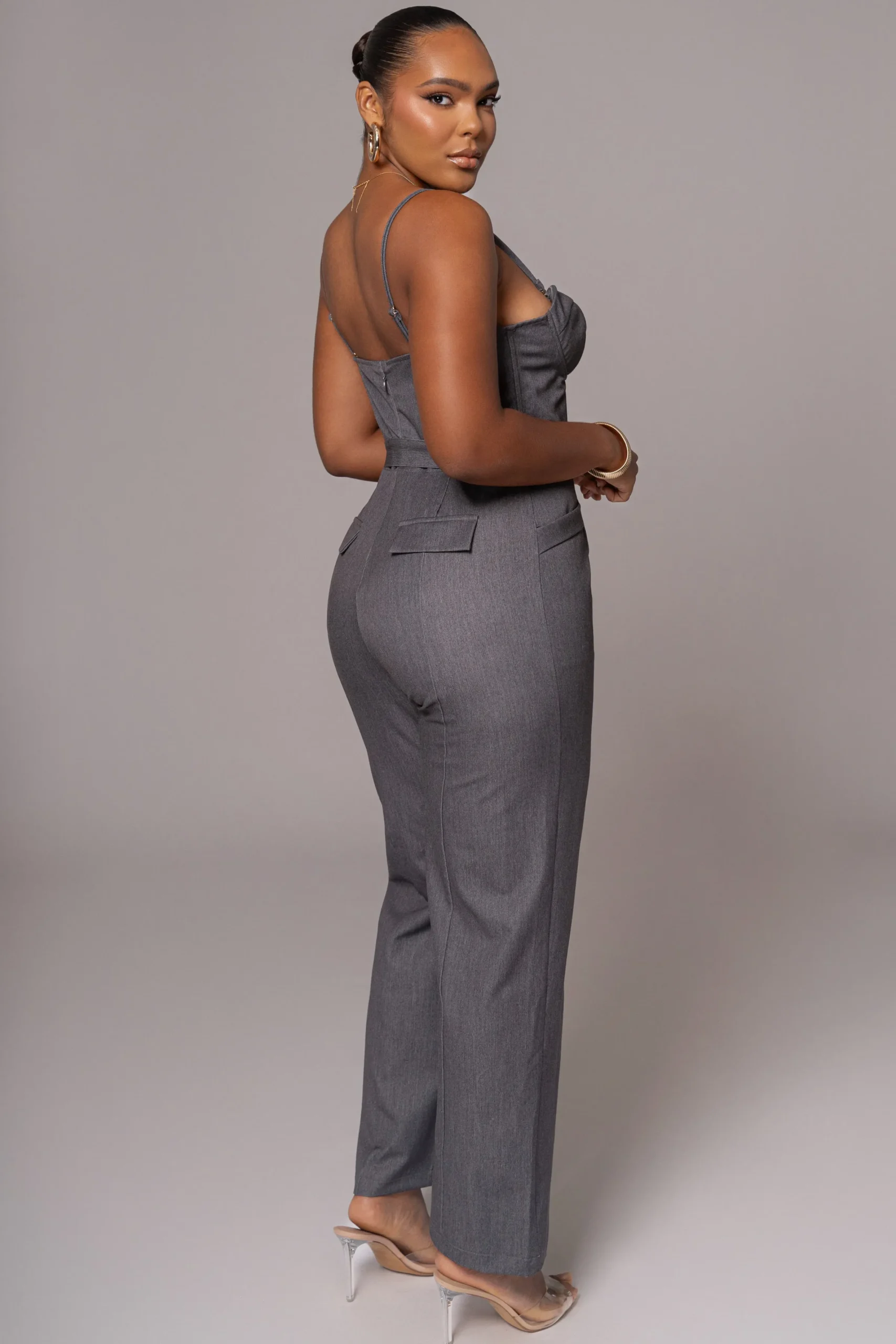JLUXLABEL Grey Sweetheart Aroma Jumpsuit