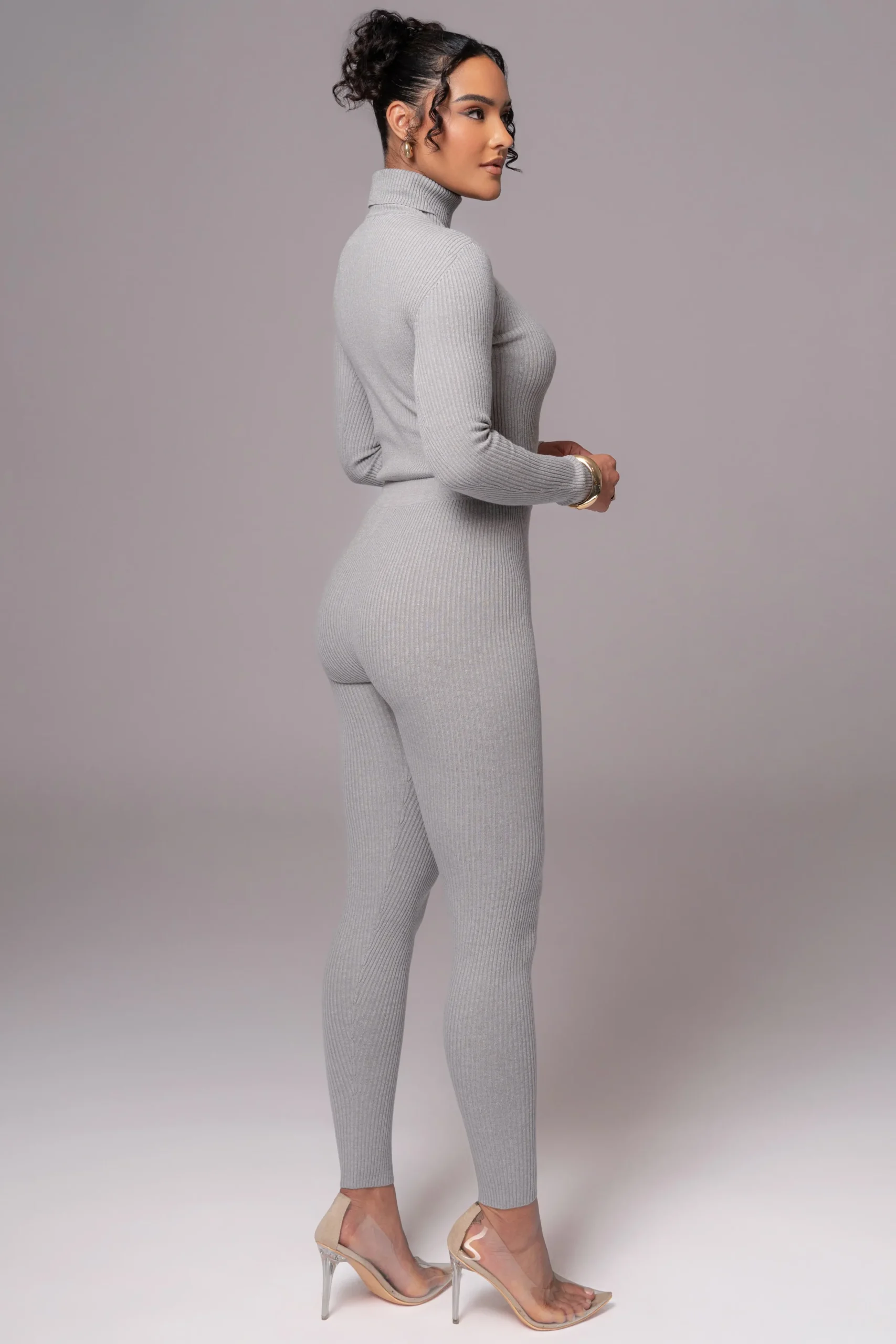 JLUXLABEL Heather Grey Arlett Turtleneck Bodysuit