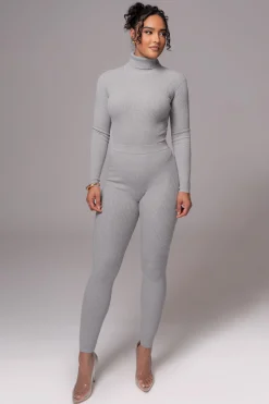 JLUXLABEL Heather Grey Arlett Turtleneck Bodysuit
