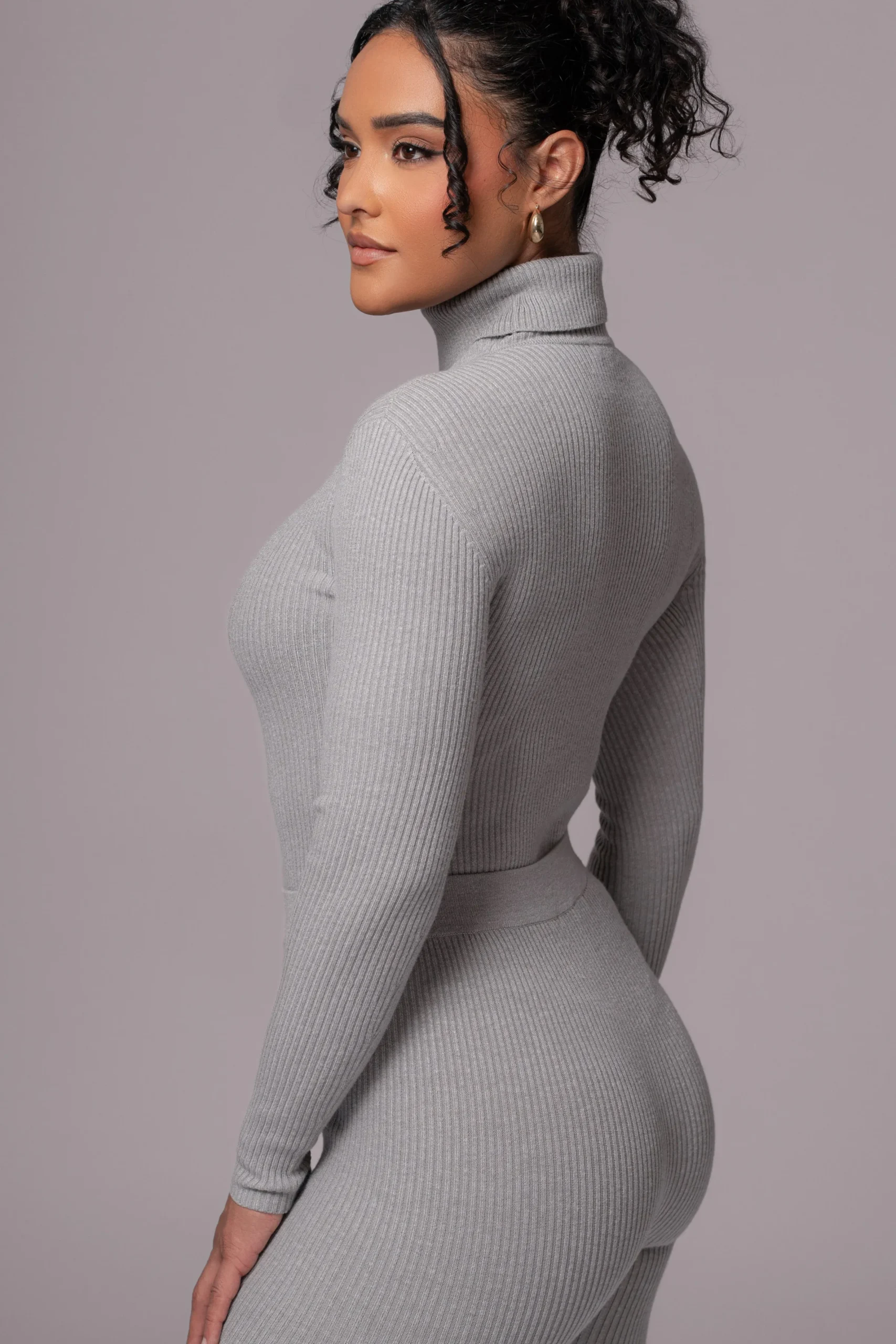 JLUXLABEL Heather Grey Arlett Turtleneck Bodysuit