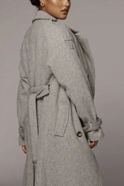 JLUXLABEL Heather Grey Beverly Trench Coat