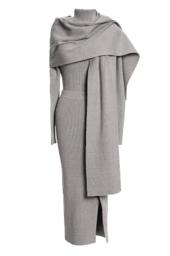 JLUXLABEL Heather Grey Cardinal Essential Knit Scarf