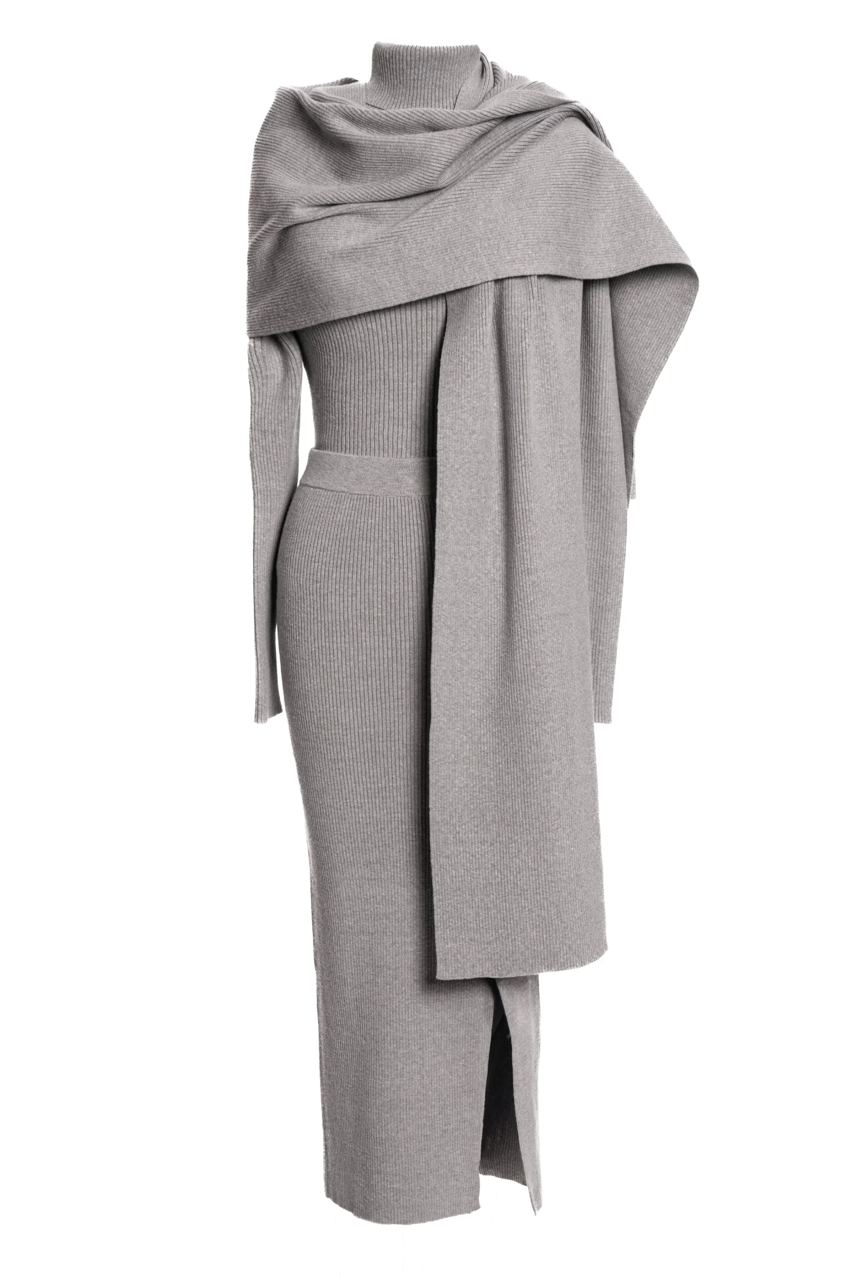 JLUXLABEL Heather Grey Cardinal Essential Knit Scarf