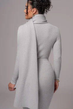 JLUXLABEL Heather Grey Cardinal Essential Knit Scarf