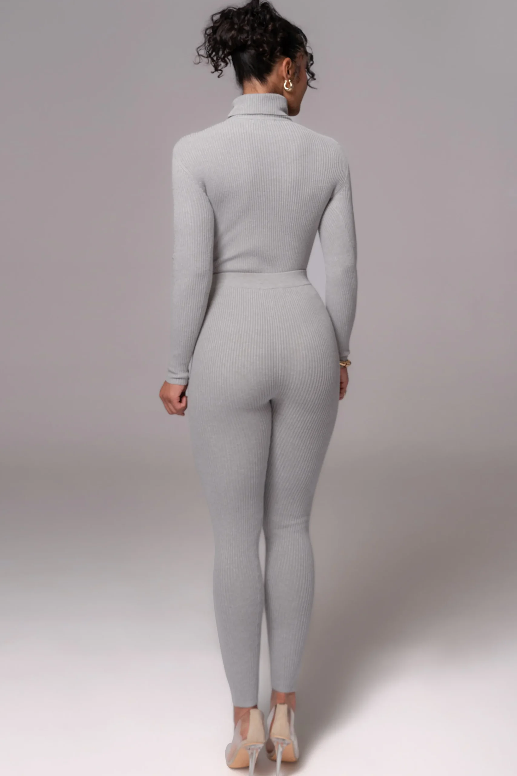 JLUXLABEL Heather Grey Naaya Ribbed Leggings