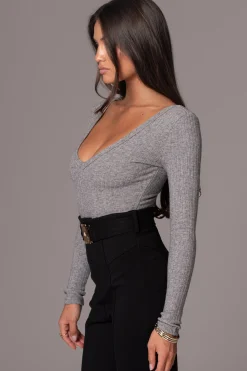JLUXLABEL Heather Grey Pegasus Chain Bodysuit