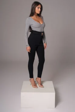 JLUXLABEL Heather Grey Pegasus Chain Bodysuit