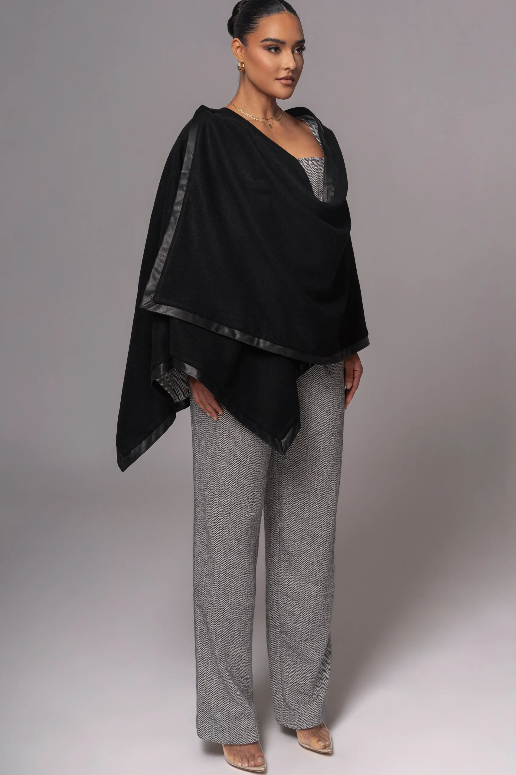 JLUXLABEL Herringbone Reversible Shawl