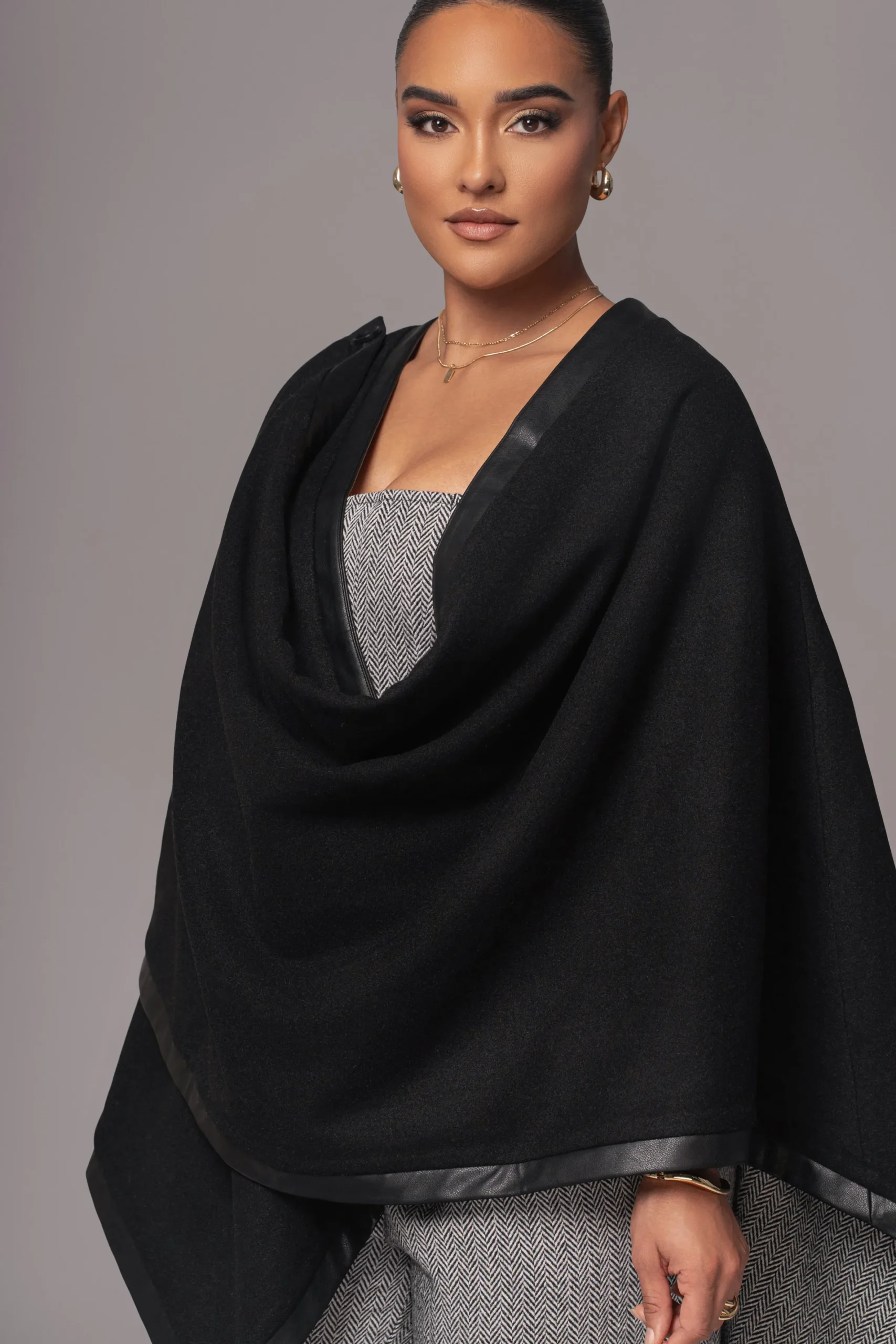 JLUXLABEL Herringbone Reversible Shawl