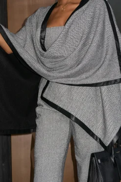 JLUXLABEL Herringbone Reversible Shawl