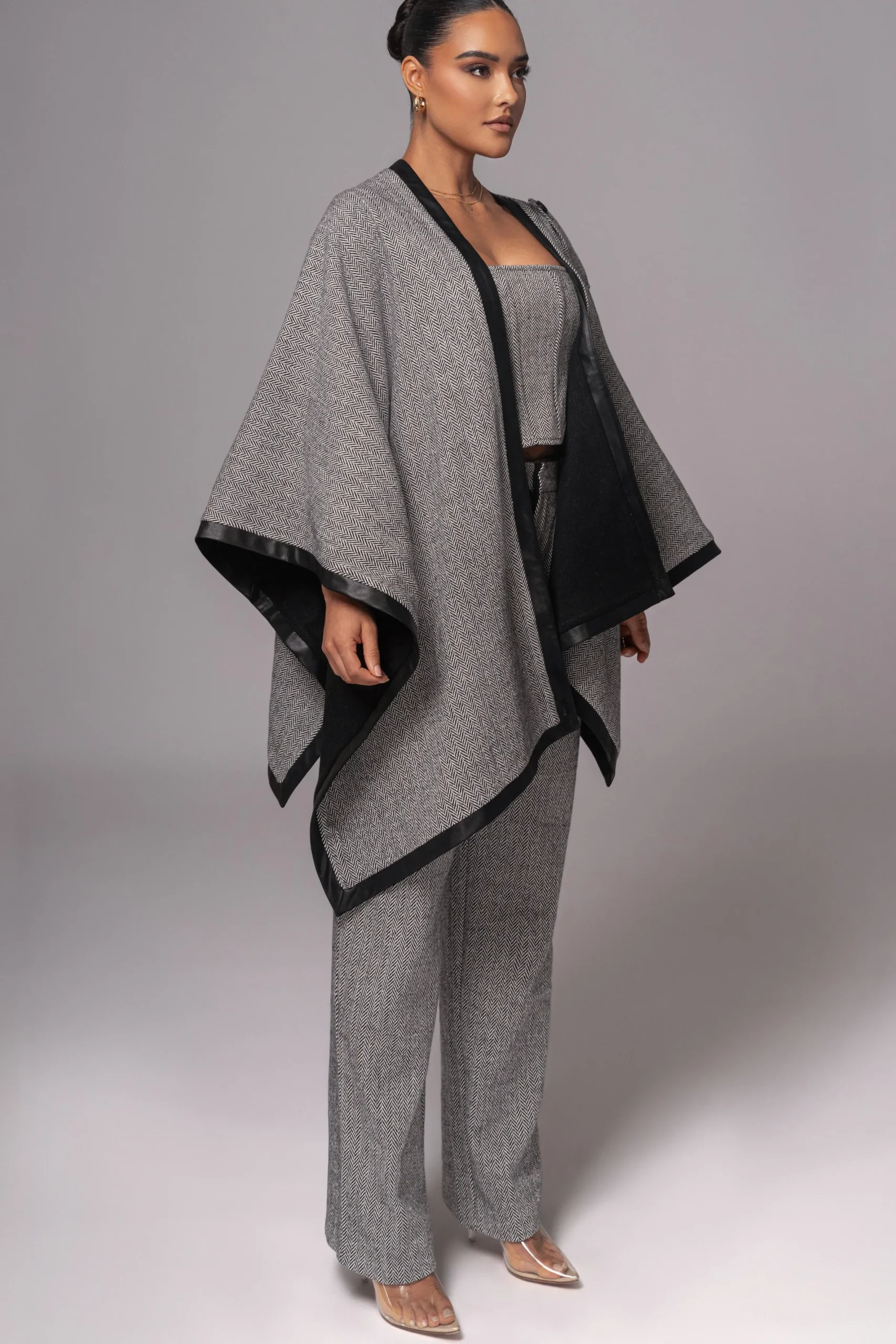 JLUXLABEL Herringbone Reversible Shawl