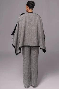 JLUXLABEL Herringbone Reversible Shawl