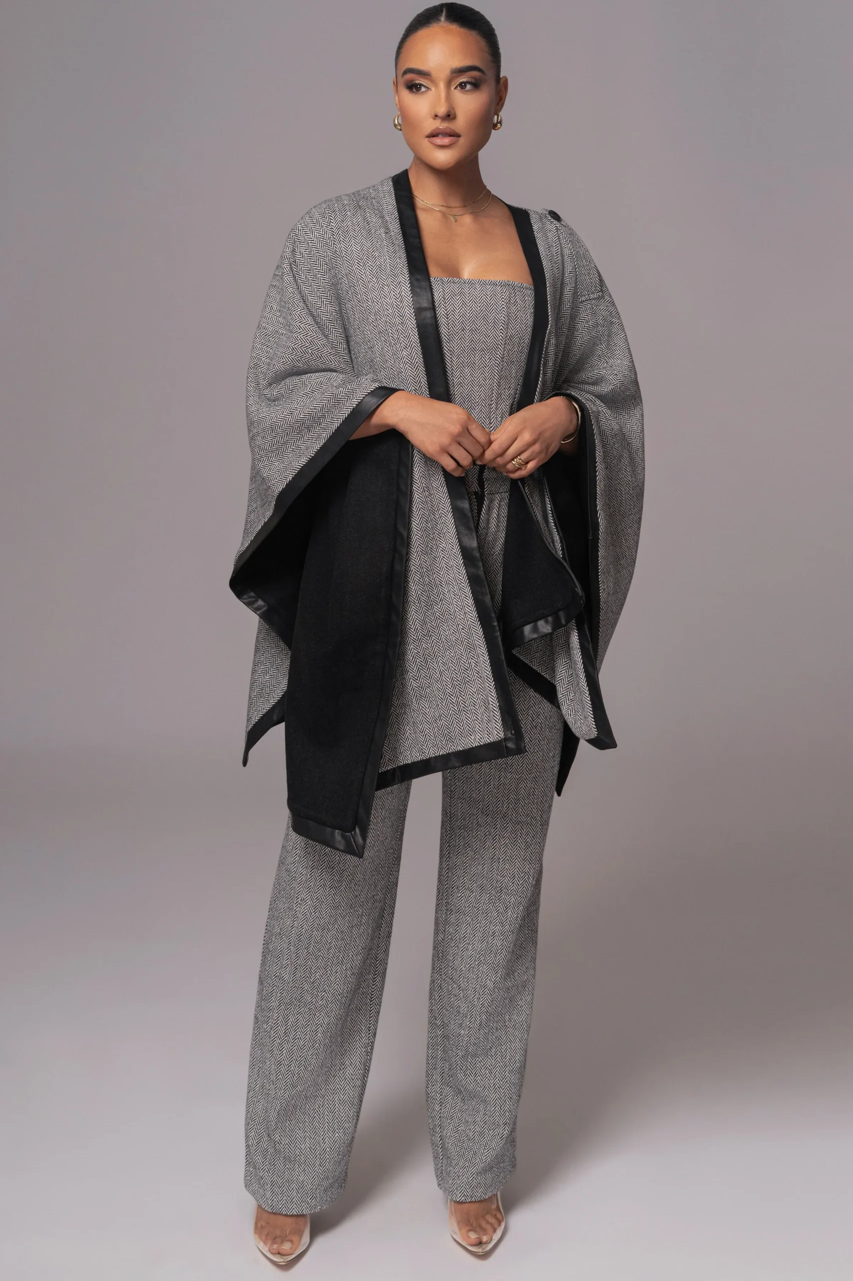 JLUXLABEL Herringbone Reversible Shawl
