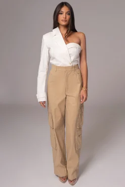 JLUXLABEL Ivory Amal One Shoulder Top