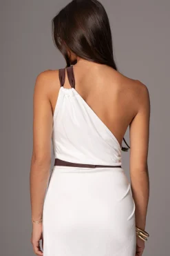JLUXLABEL Ivory Anniversary Belted Wrap Dress