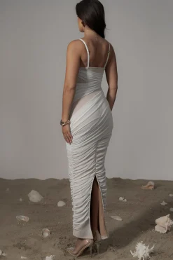 JLUXLABEL Ivory Catalina Lurex Knit Maxi Dress
