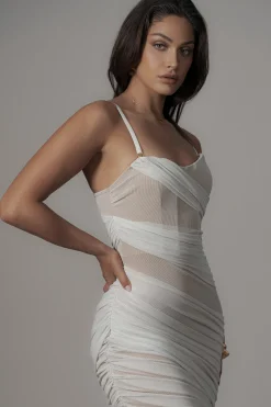 JLUXLABEL Ivory Catalina Lurex Knit Maxi Dress