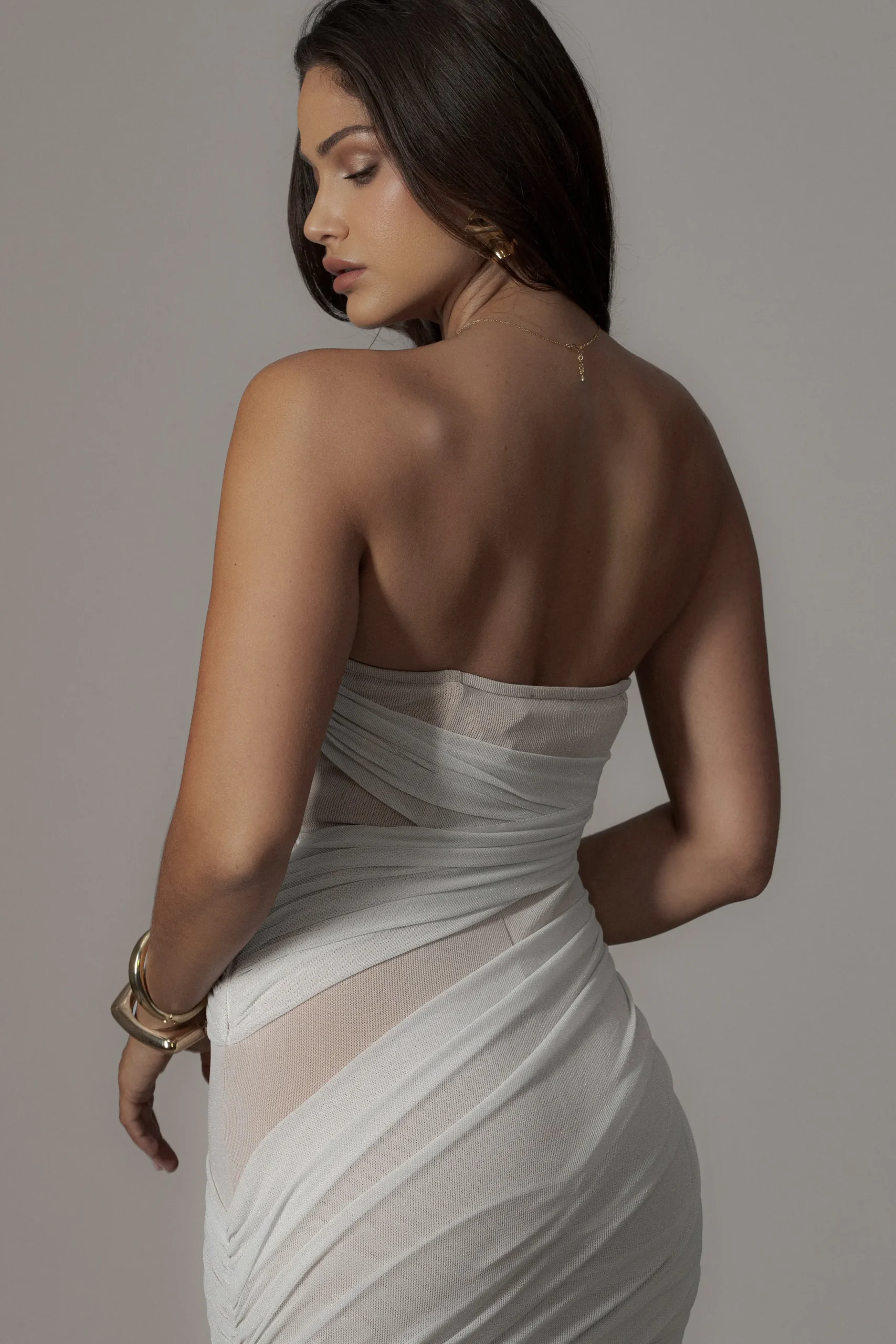 JLUXLABEL Ivory Catalina Lurex Knit Maxi Dress