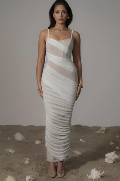 JLUXLABEL Ivory Catalina Lurex Knit Maxi Dress