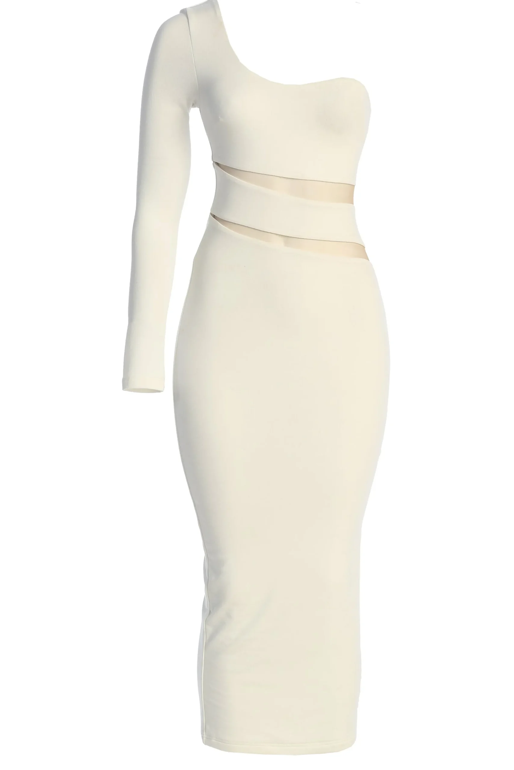 JLUXLABEL Ivory Chase The Night One Shoulder Dress