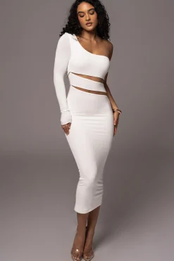 JLUXLABEL Ivory Chase The Night One Shoulder Dress