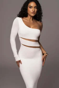 JLUXLABEL Ivory Chase The Night One Shoulder Dress