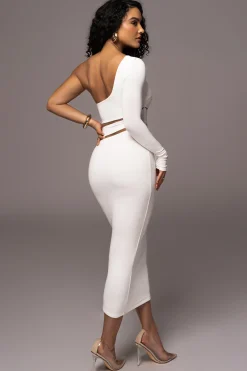 JLUXLABEL Ivory Chase The Night One Shoulder Dress