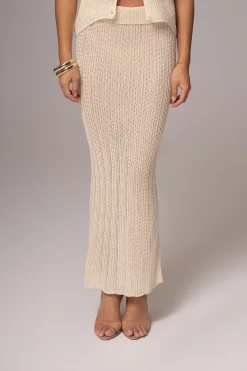 JLUXLABEL Ivory Cyrus Ribbed Skirt Set