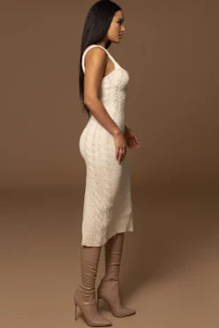 JLUXLABEL Ivory Daria Sweater Knit Dress
