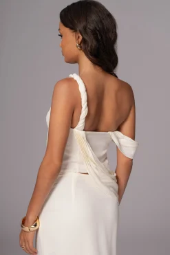 JLUXLABEL Ivory Diosa Drape Top
