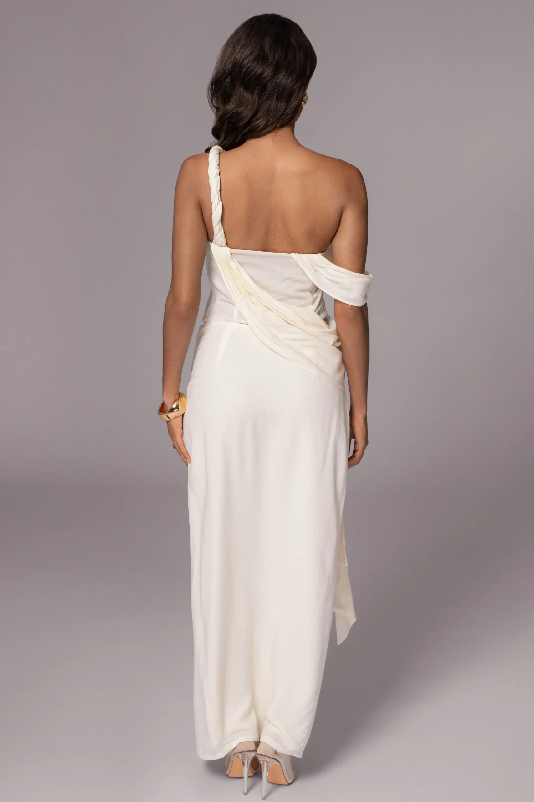 JLUXLABEL Ivory Diosa Drape Top