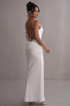JLUXLABEL Ivory Down The Aisle Satin Gown