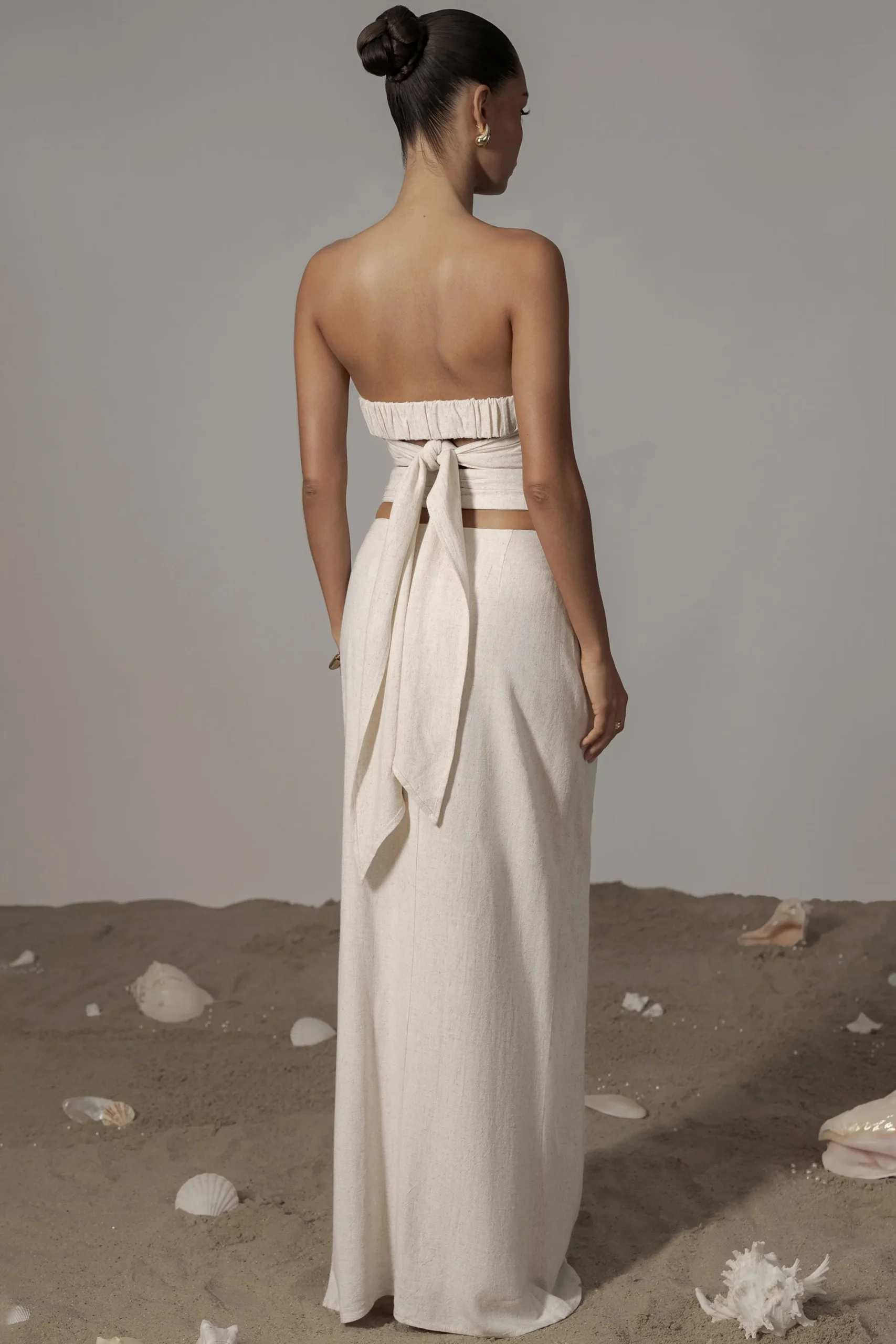 JLUXLABEL Ivory Dreamland Linen Skirt