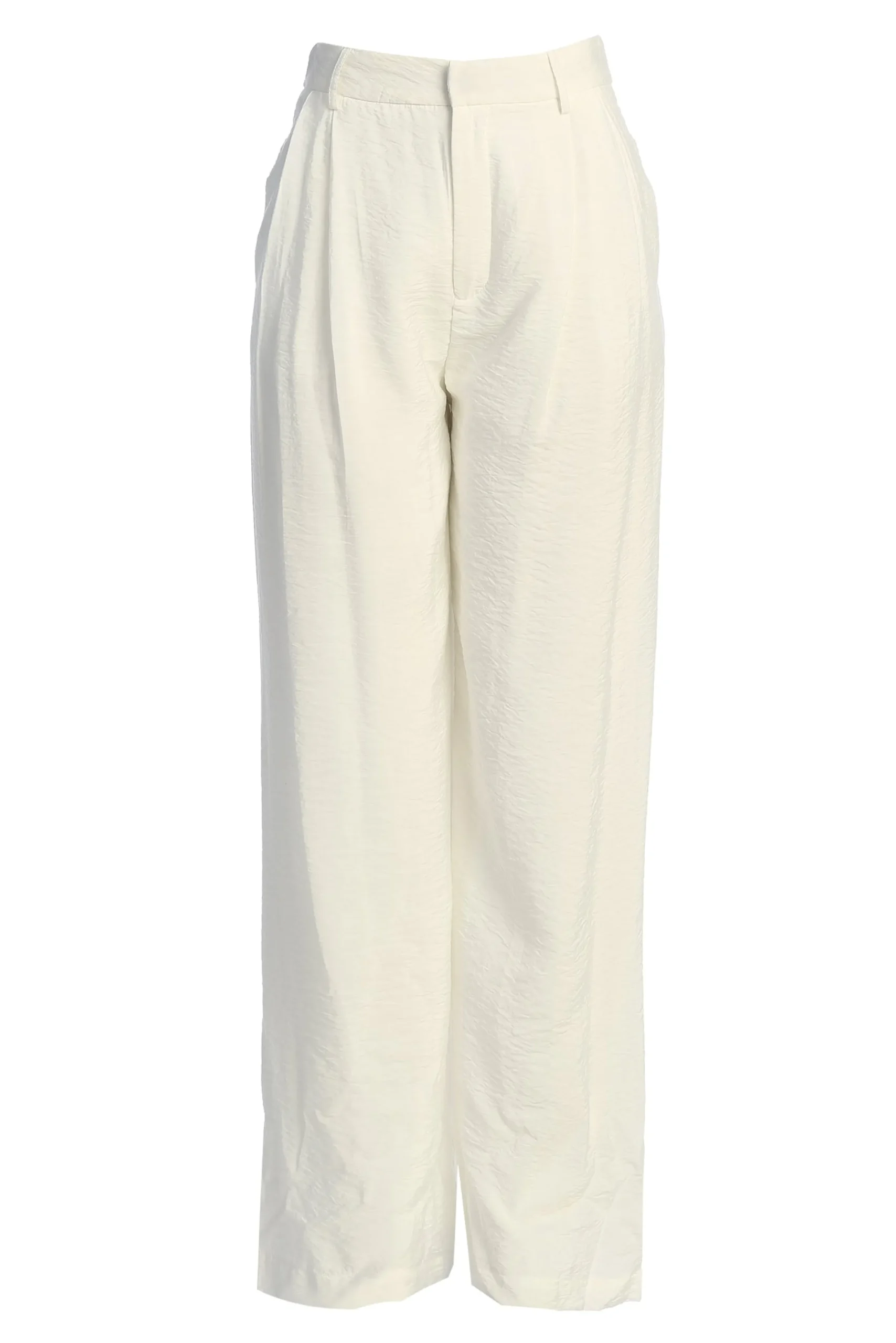 JLUXLABEL Ivory Drew Crinkled Trousers