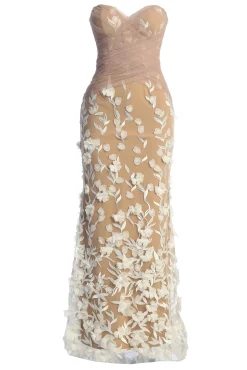 JLUXLABEL Ivory Everlasting Embroidered Gown