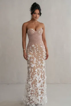 JLUXLABEL Ivory Everlasting Embroidered Gown