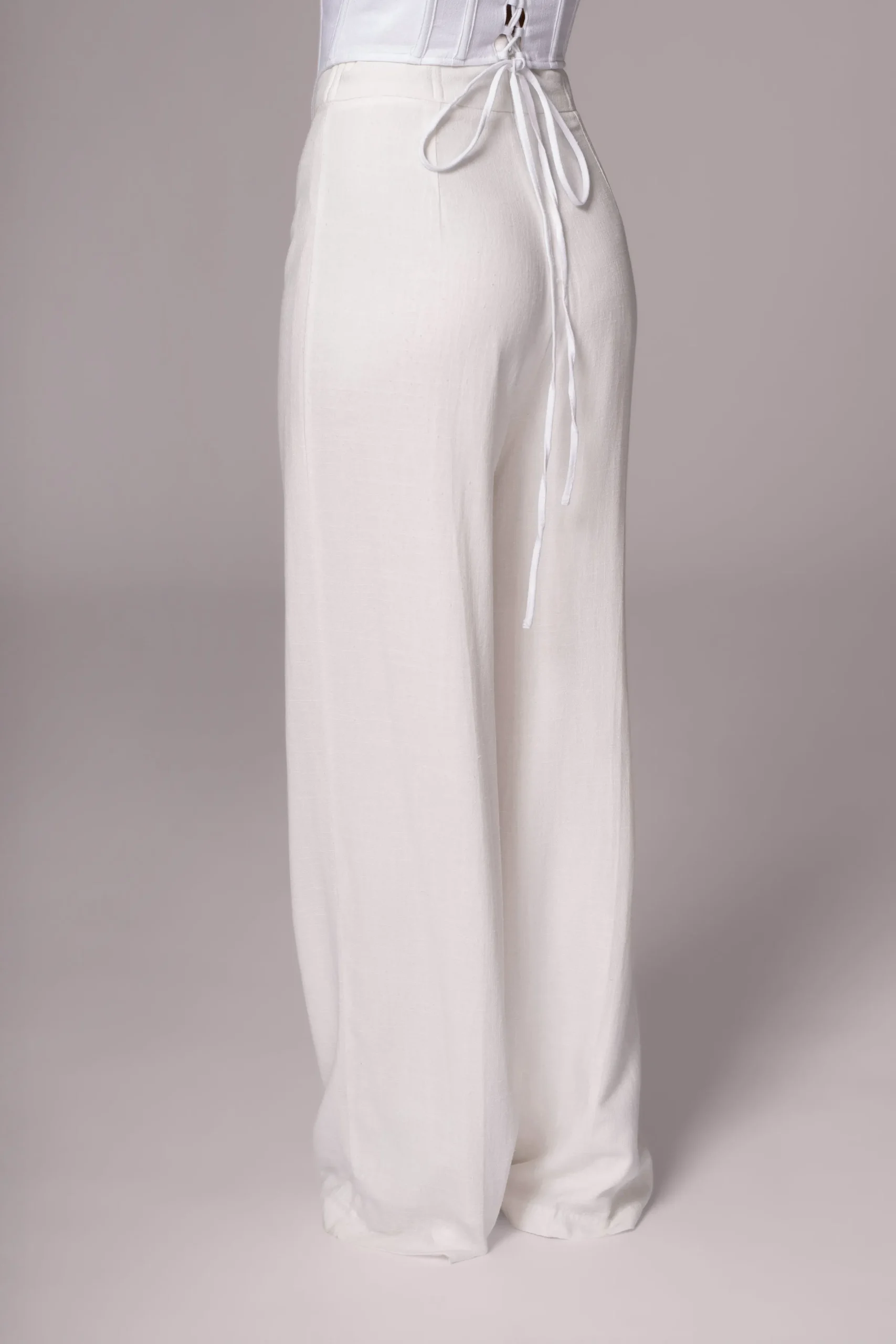 JLUXLABEL Ivory Explorer Linen Pants