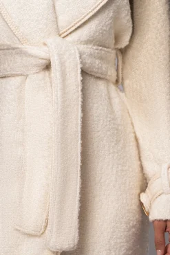 JLUXLABEL Ivory Fit For Success Boucle Coat
