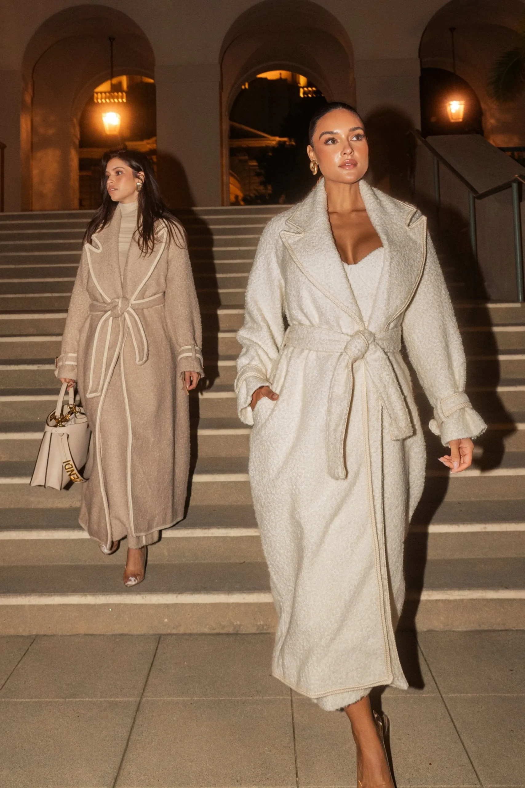 JLUXLABEL Ivory Fit For Success Boucle Coat
