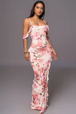 JLUXLABEL Ivory Floral Maude Maxi Dress