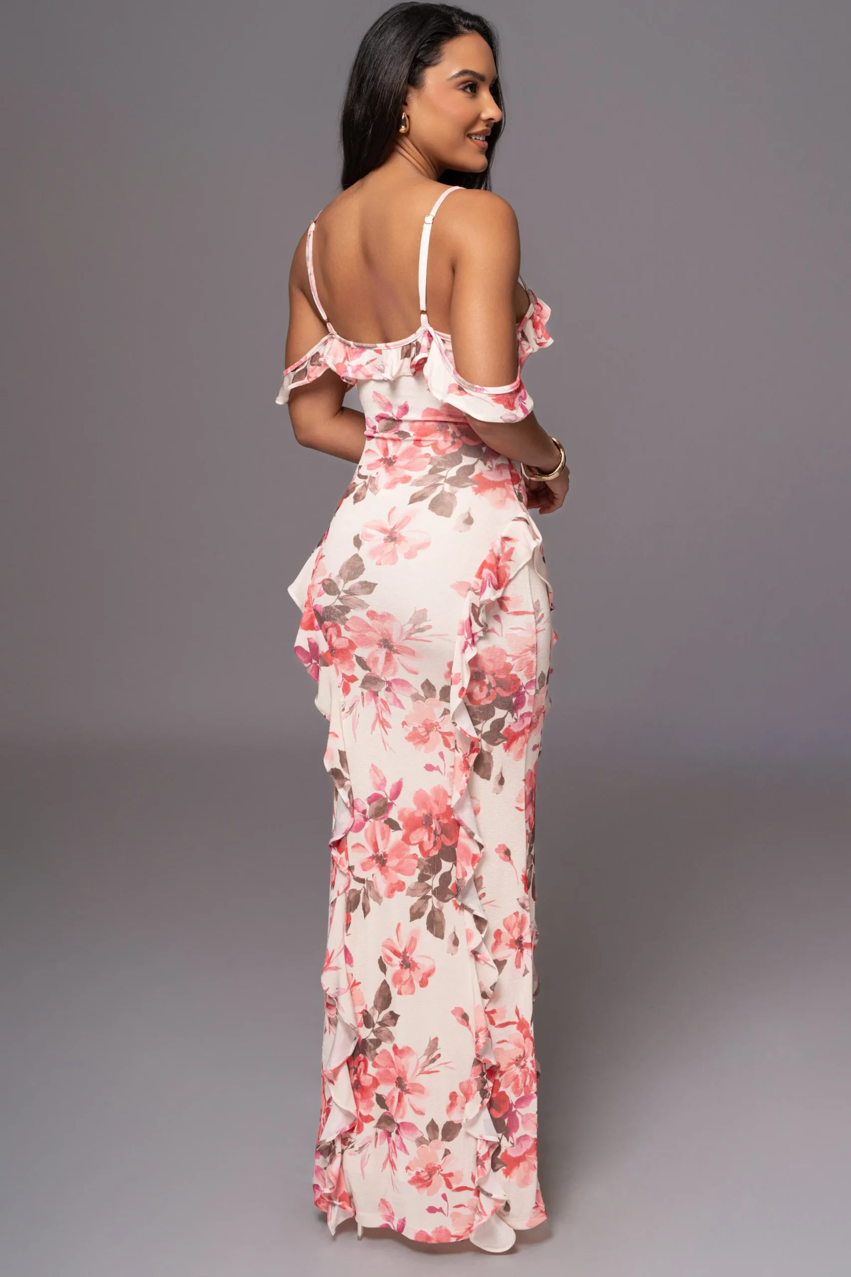 JLUXLABEL Ivory Floral Maude Maxi Dress