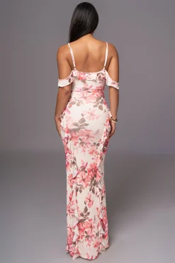 JLUXLABEL Ivory Floral Maude Maxi Dress